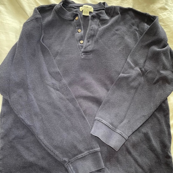 Eddie Bauer Men’s Three Button Thermal Sweatshirt